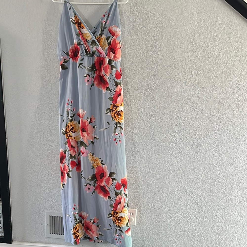 Sarah La Blue and Pink Sleeveless Maxi Sundress